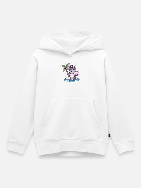 Zebra Sommer Palme - Kinder Premium Organic Hoodie - Weiß