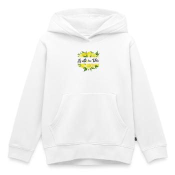 La Dolce Vita Zitronen Print - Kinder Premium Organic Hoodie - Weiß - Vorne - AI Model Kid Female (0cm)