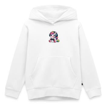 Cute Gaming Unicorn T-Shirt Gamer Rainbow - Kids Premium Organic Hoodie - white - Front - AI Model Kid Female (0cm)