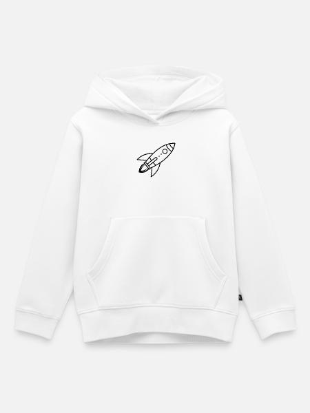 Rakete - Kinder Premium Organic Hoodie - Weiß