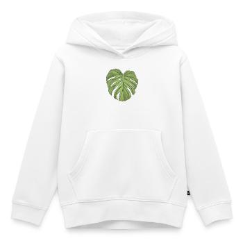 Monstera Leaf Unisex T-Shirt - Sweat Premium à capuche enfant bio - blanc - Devant - AI Model Kid Female (0cm)