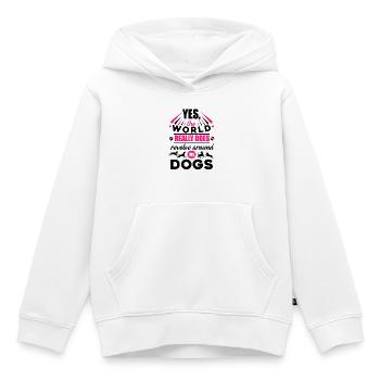 Le monde autour de mes chiens - Sweat Premium à capuche enfant bio - blanc - Devant - AI Model Kid Female (0cm)