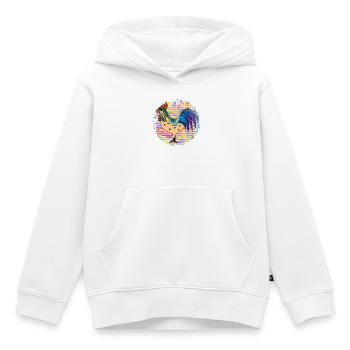 Hahn - Kinder Premium Organic Hoodie - Weiß - Vorne - AI Model Kid Female (0cm)