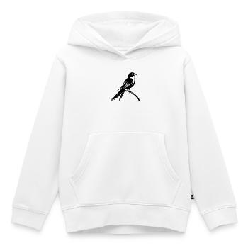 Gobemouche à queue ciseaux - Sweat Premium à capuche enfant bio - blanc - Devant - AI Model Kid Female (0cm)