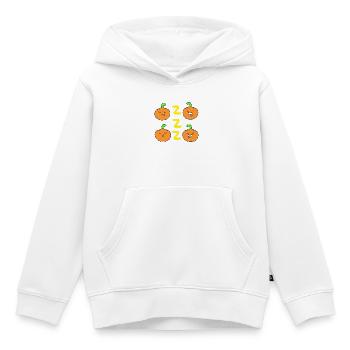 Visage de citrouille endormi - Sweat Premium à capuche enfant bio - blanc - Devant - AI Model Kid Female (0cm)