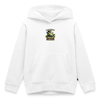 T-shirt drôle T-Rex Coffee Mood - Sweat Premium à capuche enfant bio - blanc - Devant - AI Model Kid Female (0cm)