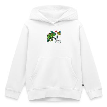 Chameleon and bee – mysterious friends - Kids Premium Organic Hoodie - white - Front - AI Model Kid Female (0cm)