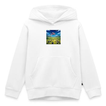Collection de dessins animés GIDAGI Fitness - Sweat Premium à capuche enfant bio - blanc - Devant - AI Model Kid Female (0cm)
