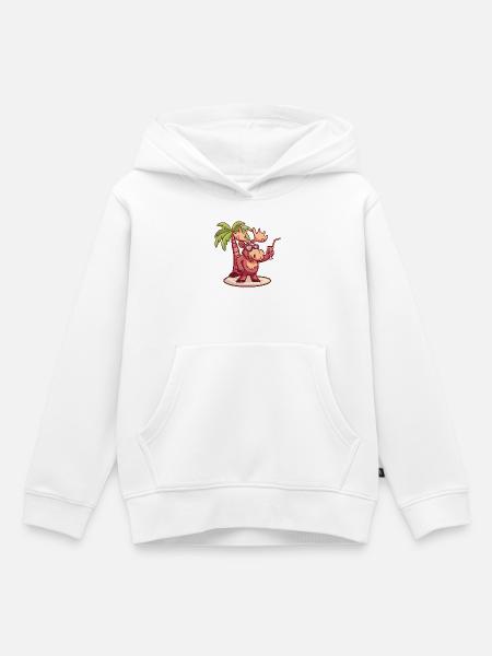 Elch Sommer Palme - Kinder Premium Organic Hoodie - Weiß