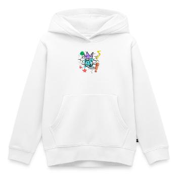 Drippy Graffiti on Brick Wall - Kids Premium Organic Hoodie - white - Front - AI Model Kid Female (0cm)