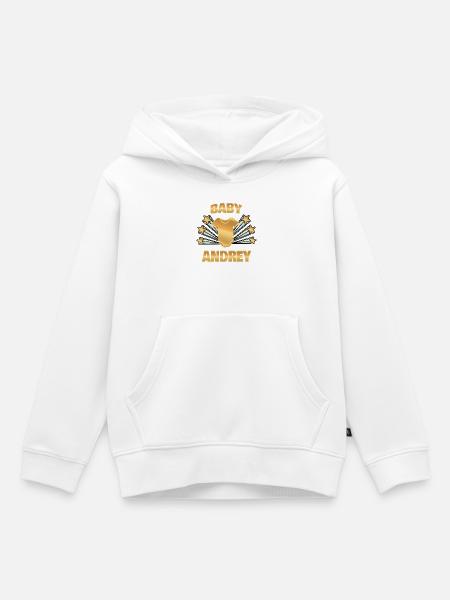 Andrey als Geboren - Kinder Premium Organic Hoodie - Weiß