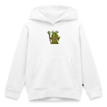 Druide de la Forêt Sage avec Bâton Magique — Art Fantastique - Sweat Premium à capuche enfant bio - blanc - Devant - AI Model Kid Female (0cm)