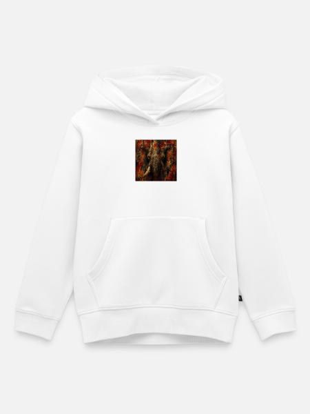 Éléphant - Sweat Premium à capuche enfant bio - blanc