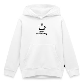 Kaffee Montagstimmung Logo - Kinder Premium Organic Hoodie - Weiß - Vorne - AI Model Kid Female (0cm)