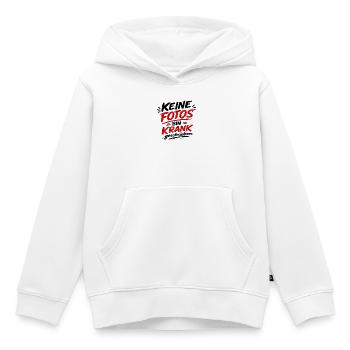 Keine Fotos Bin Krank geschrieben  - Kinder Premium Organic Hoodie - Weiß - Vorne - AI Model Kid Female (0cm)