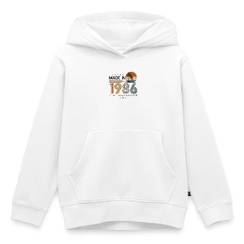 Cadeau d’anniversaire vintage 1986 rétro  - Sweat Premium à capuche enfant bio - blanc - Devant - AI Model Kid Female (0cm)