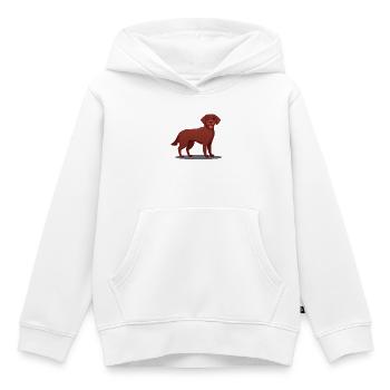 Labrador brun foncé (bande dessinée) - Sweat Premium à capuche enfant bio - blanc - Devant - AI Model Kid Female (0cm)