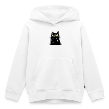 Portrait du Chat Sombre - Sweat Premium à capuche enfant bio - blanc - Devant - AI Model Kid Female (0cm)