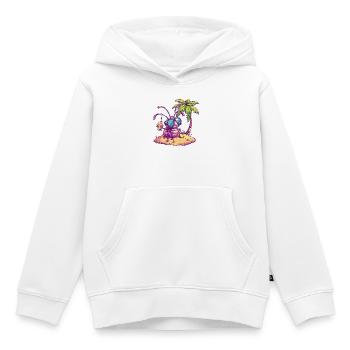 Vacances d’été à Fourmis - Sweat Premium à capuche enfant bio - blanc - Devant - AI Model Kid Female (0cm)