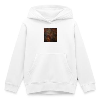 Cuir vieilli et patine dorée - Sweat Premium à capuche enfant bio - blanc - Devant - AI Model Kid Female (0cm)