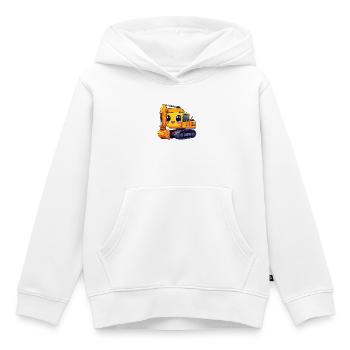Niedlicher gelber Bagger im Kawaii-Comic-Stil – sü - Kinder Premium Organic Hoodie - Weiß - Vorne - AI Model Kid Female (0cm)
