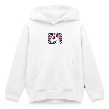 Bull Terrier britannique, chien Union Jack - Sweat Premium à capuche enfant bio - blanc - Devant - AI Model Kid Female (0cm)