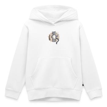 Dessin animé du Chaton Miaou - Sweat Premium à capuche enfant bio - blanc - Devant - AI Model Kid Female (0cm)