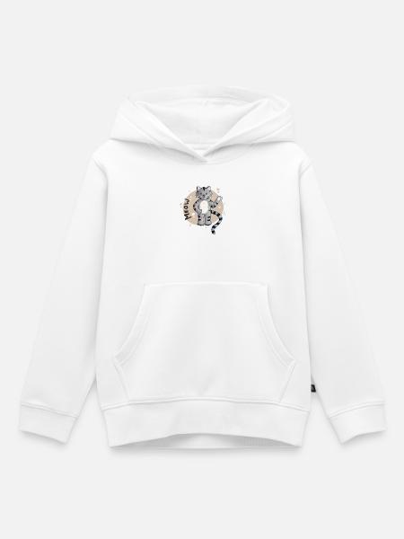 Kätzchen Meow Cartoon - Kinder Premium Organic Hoodie - Weiß