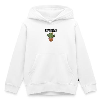 Stachelig aber liebenswert – Kaktus im Topf - Kinder Premium Organic Hoodie - Weiß - Vorne - AI Model Kid Female (0cm)