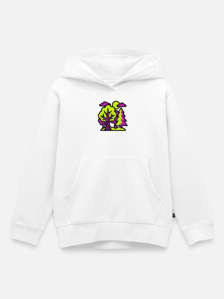 Discgolf Parcours Natur Logo - Kinder Premium Organic Hoodie - Weiß