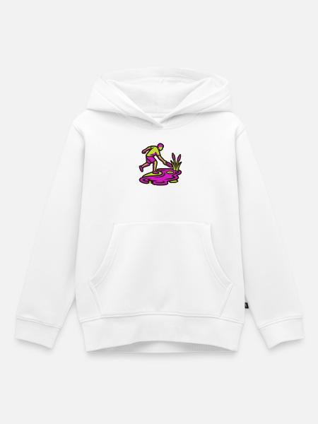Discgolf Wasserhindernis Icon - Kinder Premium Organic Hoodie - Weiß