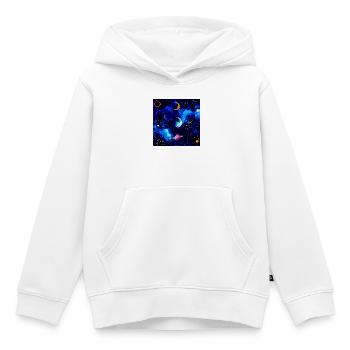 Nébuleuse aquarelle cosmique - Sweat Premium à capuche enfant bio - blanc - Devant - AI Model Kid Female (0cm)