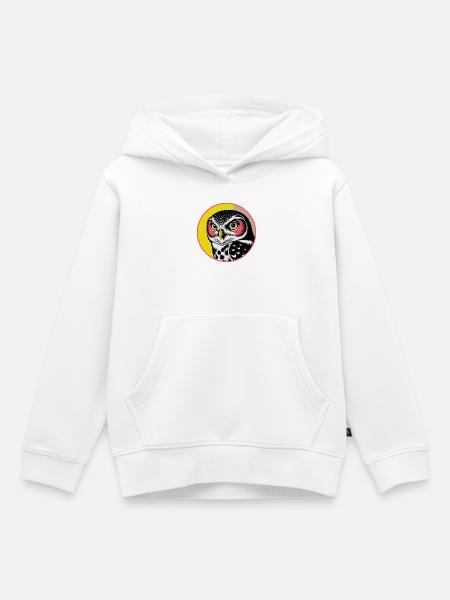 Bunte Eule - Kinder Premium Organic Hoodie - Weiß