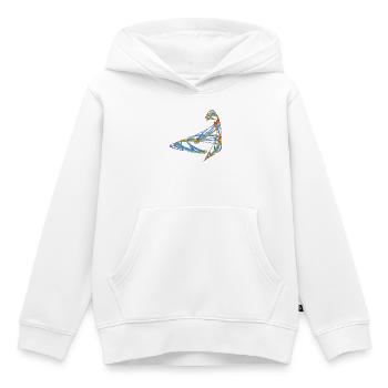 Die Handschrift des Chaos – Fractal Art - Kinder Premium Organic Hoodie - Weiß - Vorne - AI Model Kid Female (0cm)