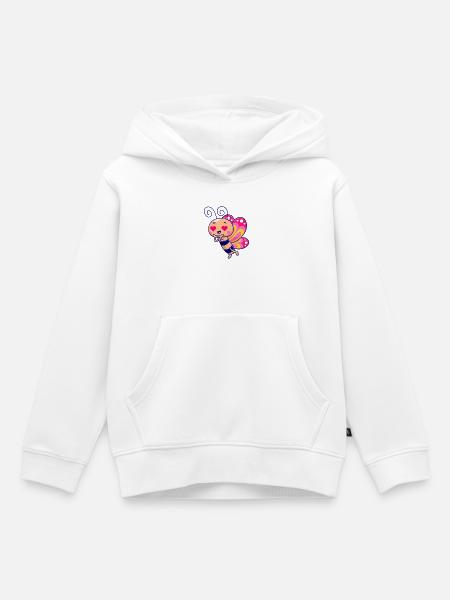 Kawaii-Herzaugen-Schmetterling - Kinder Premium Organic Hoodie - Weiß