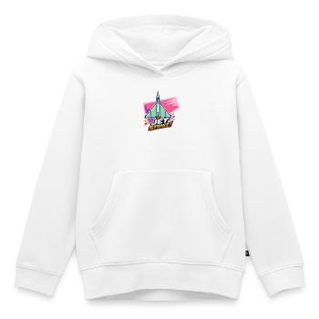 Jet Strike Bold Logo - Kids Premium Organic Hoodie - white - Front - AI Model Kid Female (0cm)