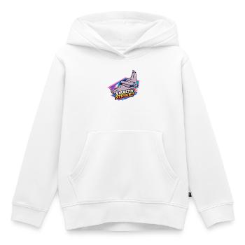 Stealth Strike Jet Graphic - Kids Premium Organic Hoodie - white - Front - AI Model Kid Female (0cm)