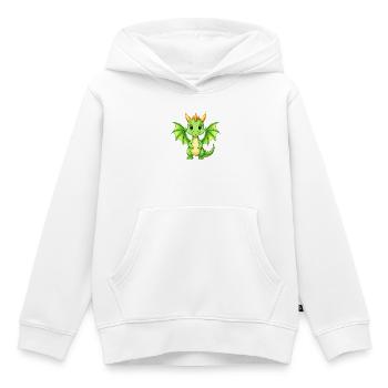 Petit Dragon Vert de Kawaii – Créature mythique mignonne - Sweat Premium à capuche enfant bio - blanc - Devant - AI Model Kid Female (0cm)
