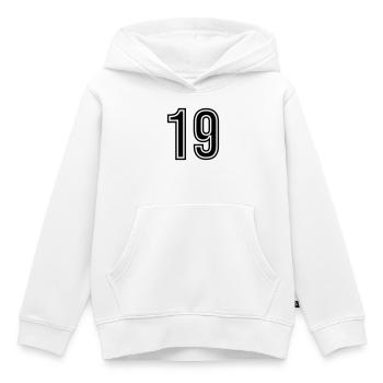 Symbole numérique 19 - Sweat Premium à capuche enfant bio - blanc - Devant - AI Model Kid Female (0cm)