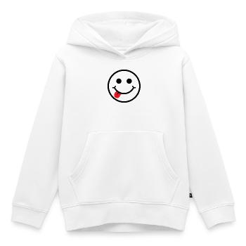Smiley - Sweat Premium à capuche enfant bio - blanc - Devant - AI Model Kid Female (0cm)