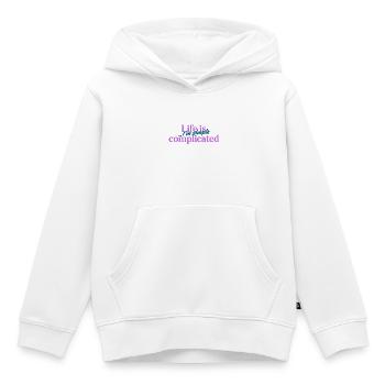 Das Leben ist kompliziert | Lustiges Typografie-Zitat - Kinder Premium Organic Hoodie - Weiß - Vorne - AI Model Kid Female (0cm)