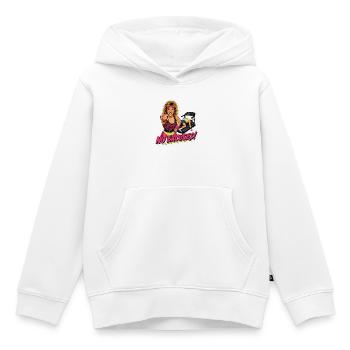 Instructeur de salle des années 80 drôle, sans excuses, Retro Fitness - Sweat Premium à capuche enfant bio - blanc - Devant - AI Model Kid Female (0cm)