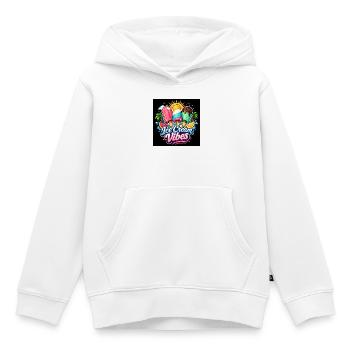 Glace tropicale colorée - Sweat Premium à capuche enfant bio - blanc - Devant - AI Model Kid Female (0cm)