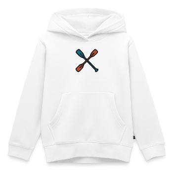 Graphique à pagaie croisée - Sweat Premium à capuche enfant bio - blanc - Devant - AI Model Kid Female (0cm)