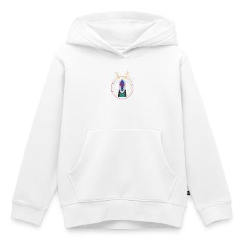 Totem Géométrique Cosmique - Sweat Premium à capuche enfant bio - blanc - Devant - AI Model Kid Female (0cm)