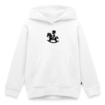 Cheval à bascule - Sweat Premium à capuche enfant bio - blanc - Devant - AI Model Kid Female (0cm)