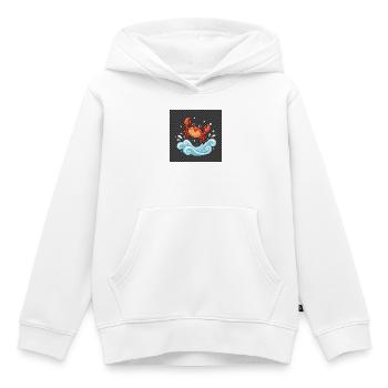 Le crabe surfe à travers les vagues - Sweat Premium à capuche enfant bio - blanc - Devant - AI Model Kid Female (0cm)