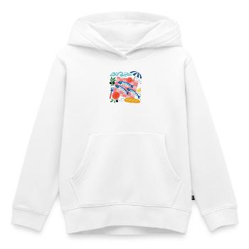 Illustration méditerranéenne de pique-de sardines - Sweat Premium à capuche enfant bio - blanc - Devant - AI Model Kid Female (0cm)
