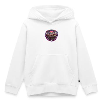 Retro 1980s Neon Synthwave Original 1980 Badge - Kinder Premium Organic Hoodie - Weiß - Vorne - AI Model Kid Female (0cm)