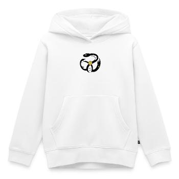 Symbole du Serpent Infini Streetwear minimaliste - Sweat Premium à capuche enfant bio - blanc - Devant - AI Model Kid Female (0cm)